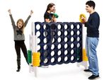Costway Gioco Delle Quattro Partite, Set Di Tabelloni Per Le Partite A Quattro, Gioco A Quattro In Fila Con 42 Anelli Giganti E Cursore Per Il Riavvio Rapido Per Bambini E Adulti (Navy)