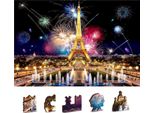 Puzzle In Legno Wooden City Night Paris 2In1, 75 Pezzi Eco