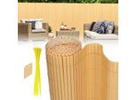 Jiubiaz Privacy Schermo Stuoia Pvc Privacy Schermo Giardino Privacy Recinzione Balcone Recinzione Frangivento Balcone Pannellatura Bambù 80X900Cm