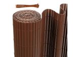 Jiubiaz Schermo Privacy Stuoia Schermo Privacy Pvc Giardino Privacy Recinzione Balcone Recinzione Frangivento Balcone Pannellatura Marrone 160X800Cm