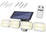 Lampada Solare Da Parete A Led Per Esterni Con Rilevatore Di Movimento Lampada Da Parete Per Esterni 8XCOB 3000LM Batteria Ricaricabile 4800MAH Telecomando
