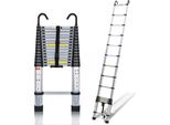 Swanew Scala Telescopica Con Gancio Scala A Gradini In Alluminio Argento Scala Pieghevole 4,4 M