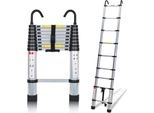 Jiubiaz Scala Telescopica Con Gancio Scala A Gradini In Alluminio Argento Scala Pieghevole 2,6 M