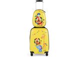 Costway 2 Pezzi Valigia Per Bambini + Zaino, Trolley Per Bambini In Plastica, Valigie Per Bambini, Set Di Valigie Per Bambini, Valigie A Mano, Valigie Da Viaggio, Valigie Rigide Per Bambini E Bambine (Giallo, 12"+18"")"