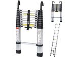 Jiubiaz Scala Telescopica Con Gancio Scala A Gradini In Alluminio Argento Scala Pieghevole 3,2 M