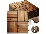 Jopassy 1M² Piastrelle Di Legno A Mosaico In Legno D'acacia 11 Pezzi 30X30 Cm Piastrelle Per Balconi Piastrelle Per Giardini Piastrelle Per Terrazze Piastrelle Per Balconi Giardini