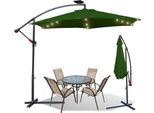 Jiubiaz 3M Parasole UV40+ Camping Pendulum Umbrella Pavilion Led Solar Garden Umbrella Con Led -Green