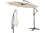 Tolletour Ombrellone Da 3,5 M UV40+ Ombrellone Da Campeggio Ombrellone A Pendolo Ombrellone Da Giardino - Beige