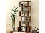 Libreria Costway, Scaffale In Piedi Con Ante, 183 X 70 X 23 Cm, Scaffale Per Ufficio Con 6 Livelli, Scaffale In Legno, Scaffale Per Archiviazione Con Materiale Di Fissaggio, Divisorio Per Soggiorno, Camera Da Letto (Marrone)