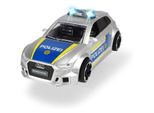 Dickie Toys - Audi RS3 - Auto Della Polizia Alta 15 Cm Con Posto Di Blocco E Cono, Luci E Suoni, Azionamento A Frizione