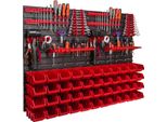 Pannello Portautensili A Parete 115X78 Cm Con 44 Pezzi. Scatole Da Appendere Con Set Di Supporti In Plastica