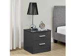 [En.Casa]® Comodino Comodino Grigio 2X Cassetto Truciolato