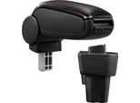 [Bracciolo Centrale, Perfetto Per Kia Picanto 2A Generazione (Dal 2011) - Bracciolo Con Vano Portaoggetti - Rivestito - Pelle Artificiale - Nero Con Cuciture Rosse