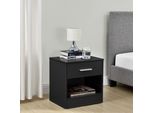 [En.Casa]® Comodino Nero 1X Cassetto & 1X Ripiano In Truciolato
