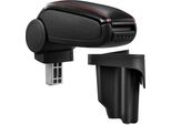 [Bracciolo Centrale, Perfetto Per Bmw E46, Anni 1998 - 2007 - Bracciolo Con Vano Portaoggetti - Rivestito - Pelle Artificiale Nera Con Cuciture Rosse