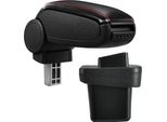 [Bracciolo Centrale, Perfetto Per Volkswagen Golf 7 - Bracciolo Con Vano Portaoggetti - Rivestito - Similcuoio - Nero Con Cuciture Rosse