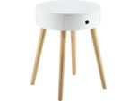 [Tavolino Con Cassetto Cassettiera Comodino Retro Comodino 50 X 38 X 38 Cm Comodino Cassettiera Portaoggetti Tavolo Rotondo