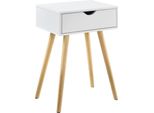 [Tavolino Con Cassetto Bianco Retrò 60X40X30 Cm Cassettiera Comodino Tavolino Cassetto Comodino Comodino Scaffale Cassettiera