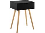 [Tavolino Con Cassetto Nero Retrò 60X40X30 Cm Cassettiera Comodino Tavolino Cassetto Comodino Comodino Scaffale Cassettiera