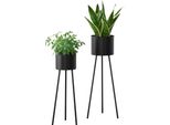 Portapiante Dalhem Set Di 2 Portafiori Set Di Portavasi Per Piante In 2 Misure Metallo Nero [It.Casa]