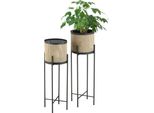 Portapiante Colfontaine Set Di 2 Portafiori Set Di Portavasi Per Piante In 2 Misure Metallo Nero Sabbia