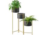 Supporto Per Piante Kieldrecht 3 Pezzi Supporto Per Vasi Da Fiori Supporto Per Vasi Da Fiori Pieghevole In Metallo Color Ottone Nero