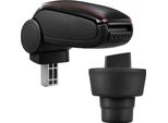 [Bracciolo Centrale, Perfetto Per Bmw Mini (1A Generazione) Negli Anni 2001 - 2006 - Bracciolo Con Vano Portaoggetti - Rivestito - Pelle Artificiale Nera Con Cuciture Rosse