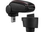 [Bracciolo Centrale, Perfetto Per Seat Ibiza (Tipo 61) Negli Anni A Partire Dal 2008 (3 E 5 Porte) E Per Le Autovetture - Bracciolo Con Vano Portaoggetti - Rivestimento - Similcuoio Nera Con Cuciture Rosse