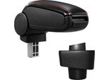 [Pro.Tec]® Renault Captur Bracciolo Centrale In Pelle Finta Nero/Rosso Bracciolo Auto