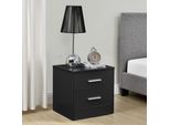 [En.Casa]® Comodino Comodino Nero 2X Cassetto Truciolare