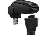 [Pro.Tec]® Toyota Yaris/Vitz (XP13) Bracciolo Centrale In Pelle Artificiale Nera Con Cuciture Bianche Bracciolo Auto Kfz