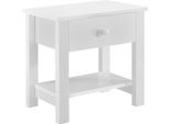 [En.Casa]® Comodino - Comodino Cassetto Cassettiera Mensola Bianco
