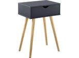 [Tavolino Con Cassetto Grigio Scuro Retrò 60X40X30 Cm Cassettiera Comodino Tavolino Cassetto Comodino Comodino Mensola Cassettiera