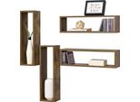 Set Di 4 Mensole Galleggianti Fagernes 59X15X17Cm Mensola A Muro 4 Pezzi Mensola Sospesa Mensola A Muro Legno Scuro [En.Casa]