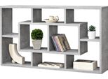 Scaffale A Muro Saputit 85X16X48Cm Scaffale Con 8 Ripiani Libreria Scaffale Appeso Scaffale Per Ufficio Retro Look Cemento Grigio [En.Casa]