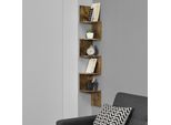 Scaffale Ad Angolo 123X19,5X19,5 Cm Scaffale A Muro Libreria Zick Zack Scaffale Mdf Noce [En.Casa]