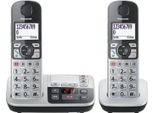 Panasonic KX-TGE522 Seniorentelefon (Mobilteile: 2, inkl. Anrufbeantworter), schwarz|silberfarben