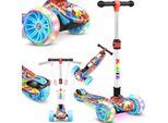 Kidiz® Roller Kinder Scooter X-Pro2 Dreiradscooter Mit Pu Led Leuchtenden RäDer Kinderroller Faltbar Tret-Roller HöHenverstellbarer Cityroller Kinderscooter FüR Jungen MäDchen 3-12 Jahre