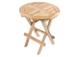 Vcm Klapptisch Beistelltisch Klappbar Gartentisch Teakholz Blumentisch Balkontisch Naturfarben Rund Ø 60Cm