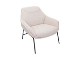 Lounge-Sessel MCW-J77, Cocktailsessel Sessel, Bouclé Stoff Metall ~ Creme-Beige