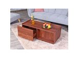 Couchtisch MCW-J78, Wohnzimmertisch Beistelltisch Sofatisch, Schublade, Mdf 110X50X40Cm ~ Walnuss-Optik