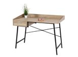 Konsolentisch MCW-J97, Schminktisch Ablagentisch, Schublade 3D-Struktur 98X114X60Cm Mvg-Zertifiziert ~ Eiche-Optik
