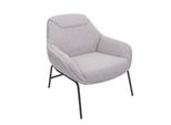 Lounge-Sessel MCW-J77, Cocktailsessel Sessel, Bouclé Stoff Metall ~ Hellgrau