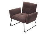 Lounge-Sessel MCW-K34, Cocktailsessel Sessel, Bouclé Stoff/Textil Mvg-Zertifiziert ~ Braun