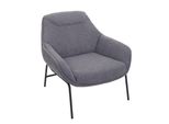 Lounge-Sessel MCW-J77, Cocktailsessel Sessel, Bouclé Stoff Metall ~ Dunkelgrau