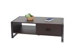 Couchtisch MCW-A27, Beistelltisch Wohnzimmertisch, 41X120X60Cm 3D-Struktur, Metall MDF ~ Dunkelbraun