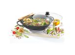 Wok mit Zubehör und Glasdeckel