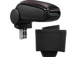 [Bracciolo Centrale, Perfetto Per Audi A3 8L, Anni 1996 - 2003 - Bracciolo Con Vano Portaoggetti - Rivestito - Pelle Artificiale Nera - Con Cuciture Rosse