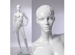 CS13-B Bellissimo Manichino Femminile Astratto Laccato Lucido Bianco. Con Viso E Capelli