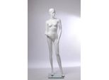 CS12-B Bellissimo Manichino Femminile Astratto Laccato Lucido Bianco. Con Viso E Capelli